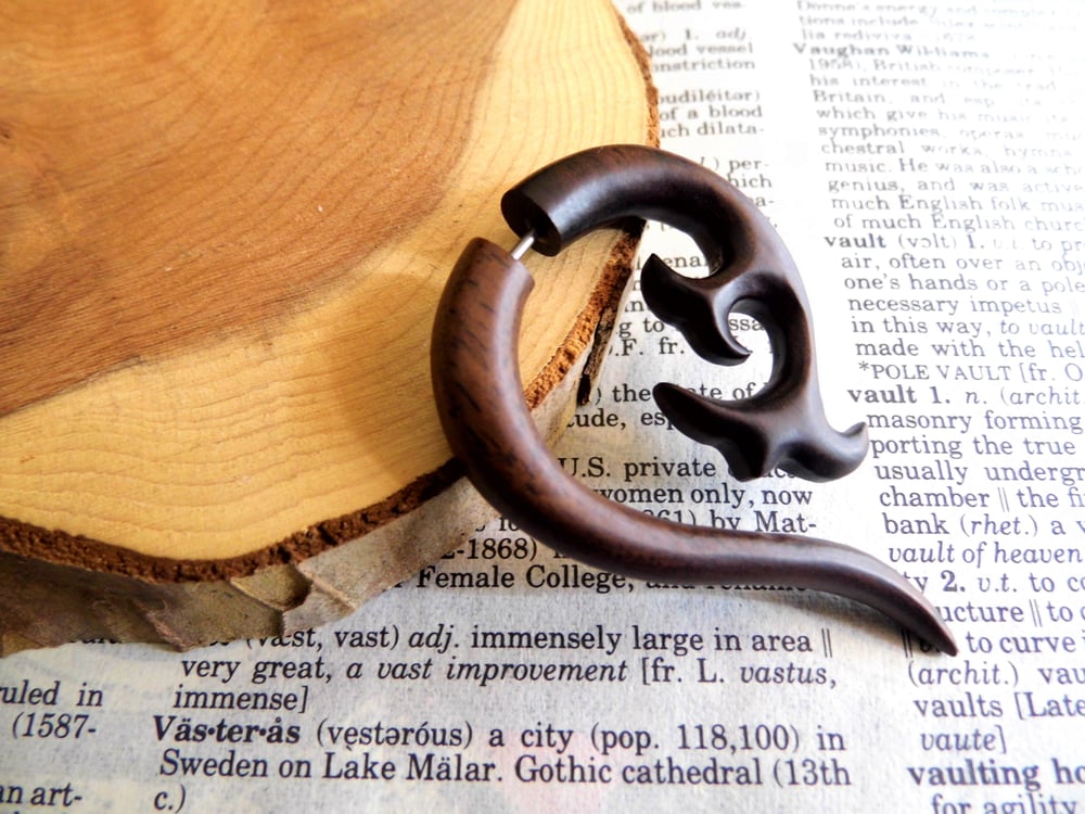 Brown Faux Gauge Wooden Stretcher Moon