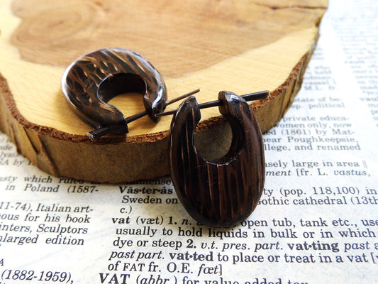 Coco Hoops Wooden Huggies Earrings Unisex