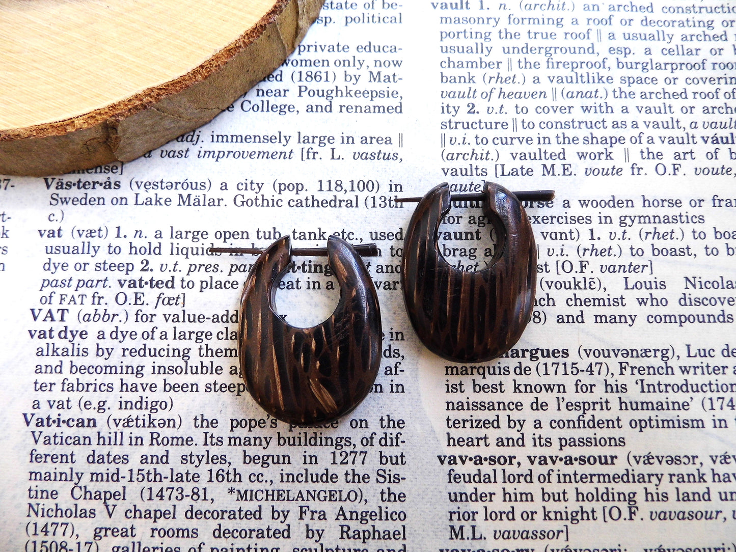 Coco Hoops Wooden Huggies Earrings Unisex