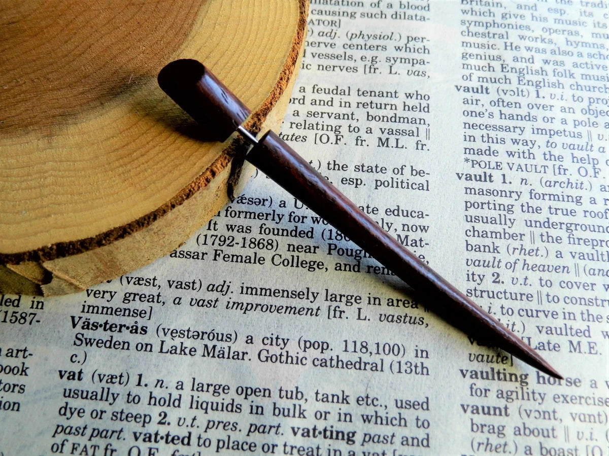 Long Faux Expander Taper Wooden Earring