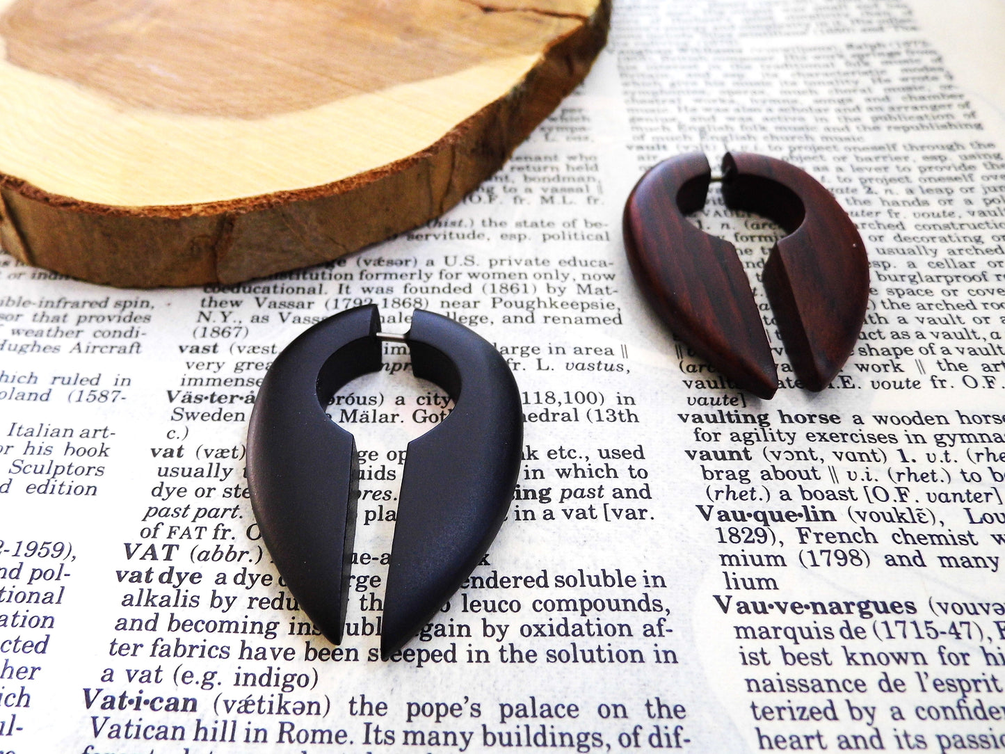 Organic Earring Unisex Hook Faux Gauge Long Crescent