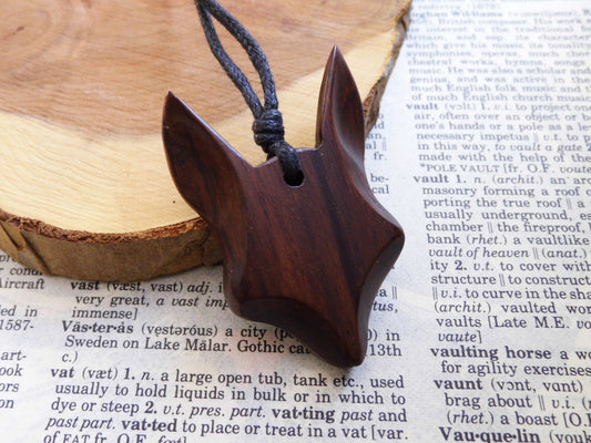 Wooden Pendant Necklace Fox