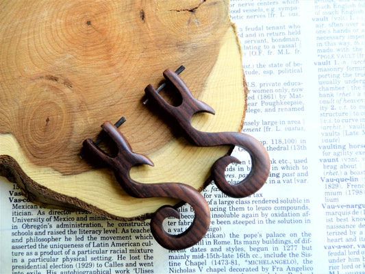 Wood Dangle Tribal Earrings Deer Inspired