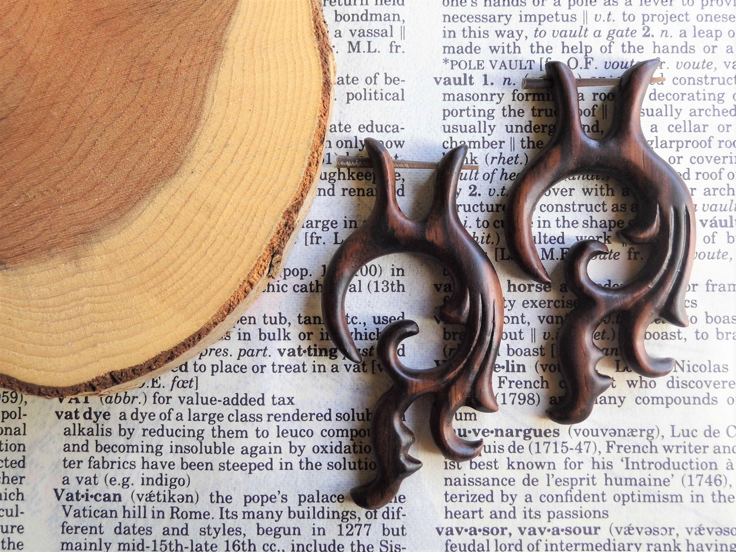 Unisex Wooden Tribal Earrings