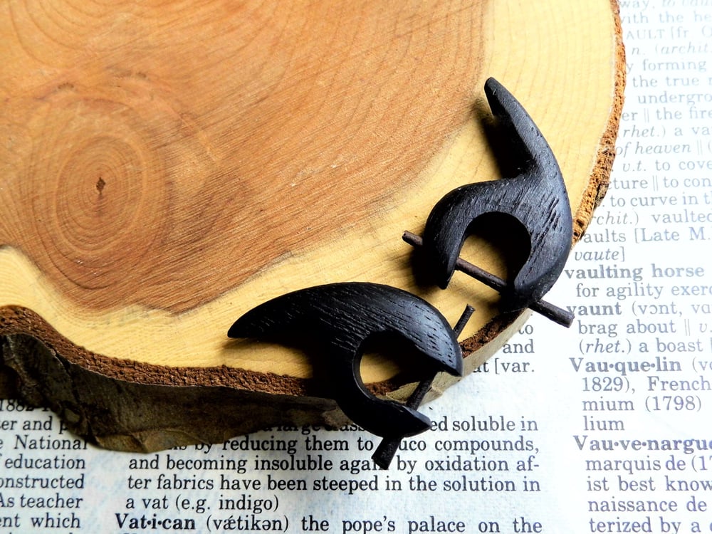 Huggie Earrings Small Black Arrowhead Unisex