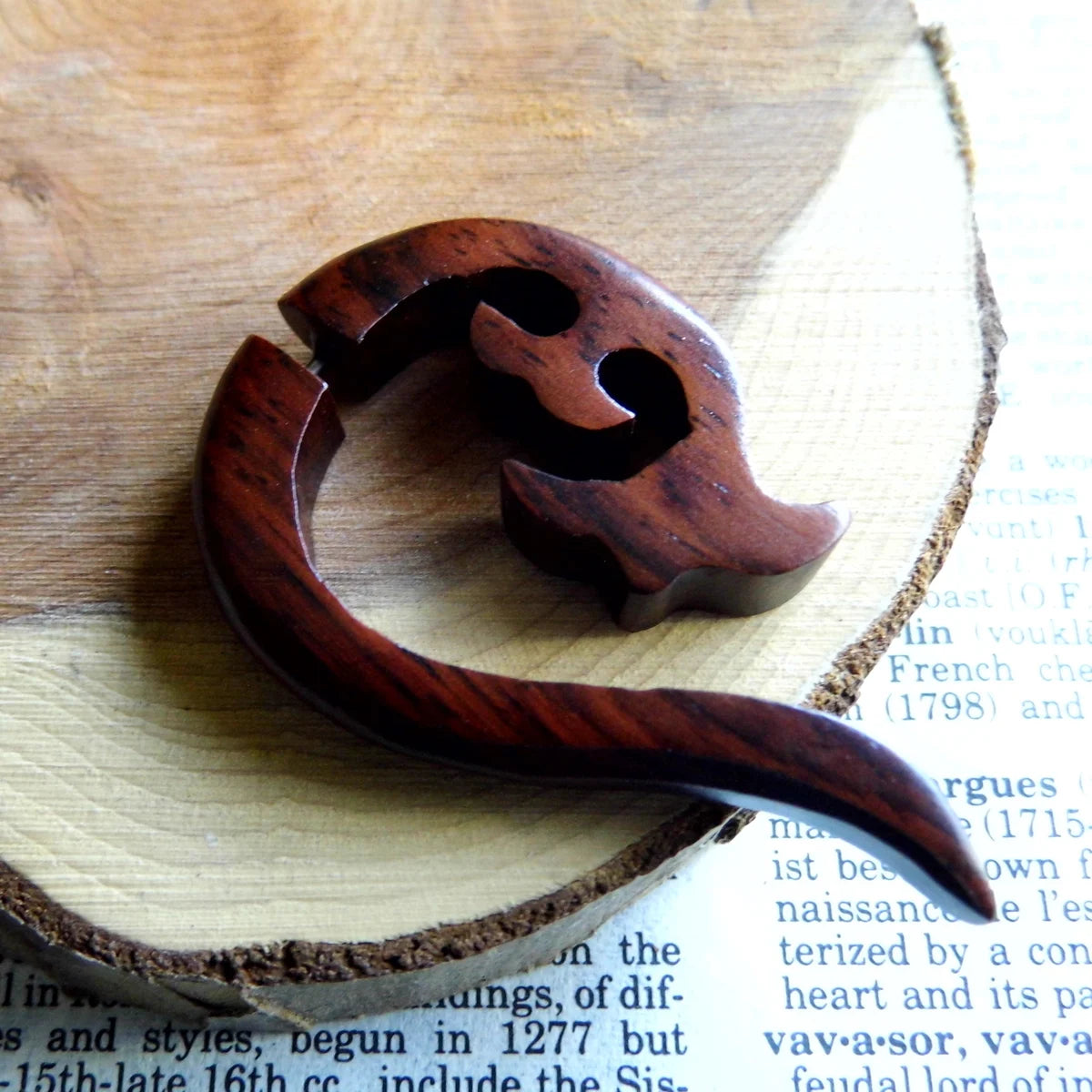 Faux Stretcher Wooden Earring