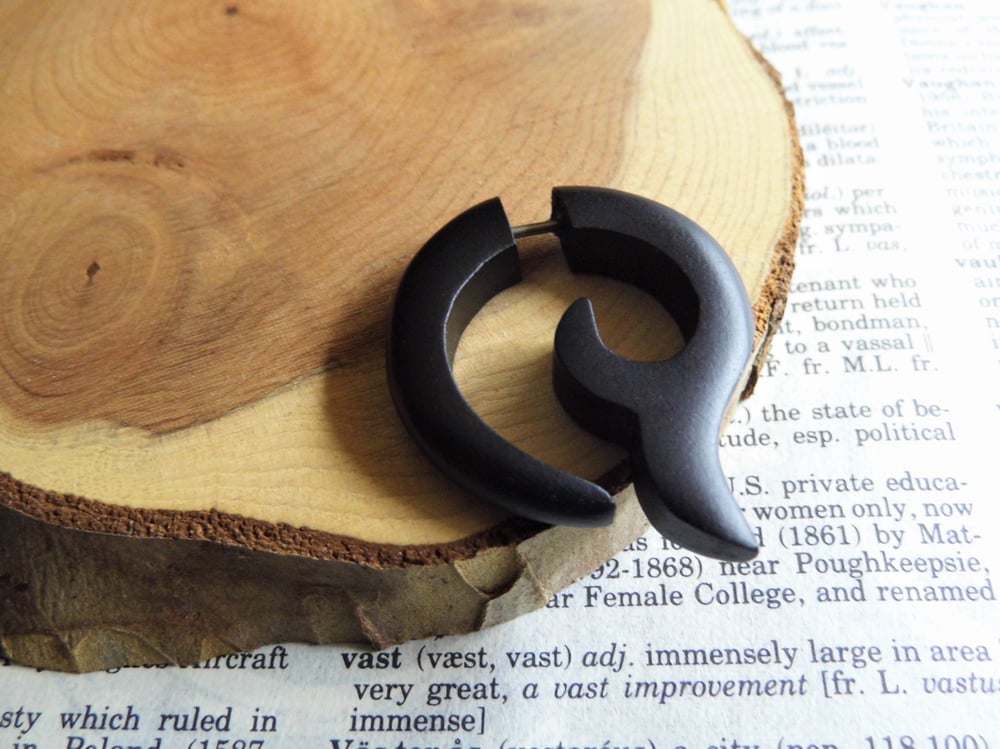 Black Crescent Moon Earring Unisex