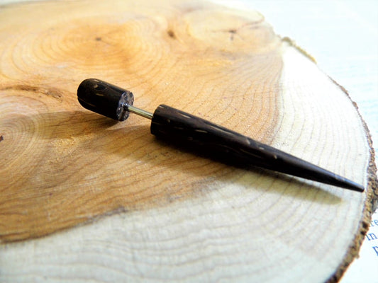 Coco Wood Earring Faux Taper Single