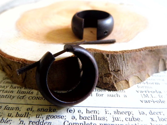 Medium Sized Rich Brown Wooden Hoops