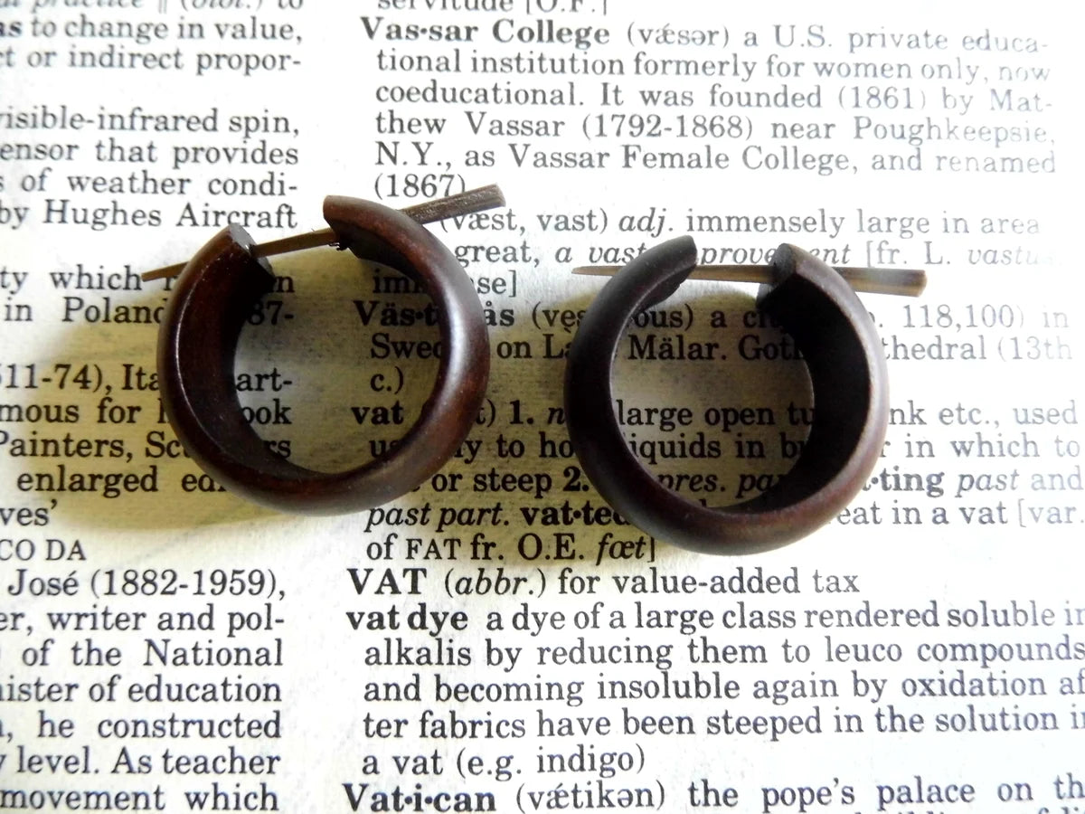 Medium Sized Rich Brown Wooden Hoops