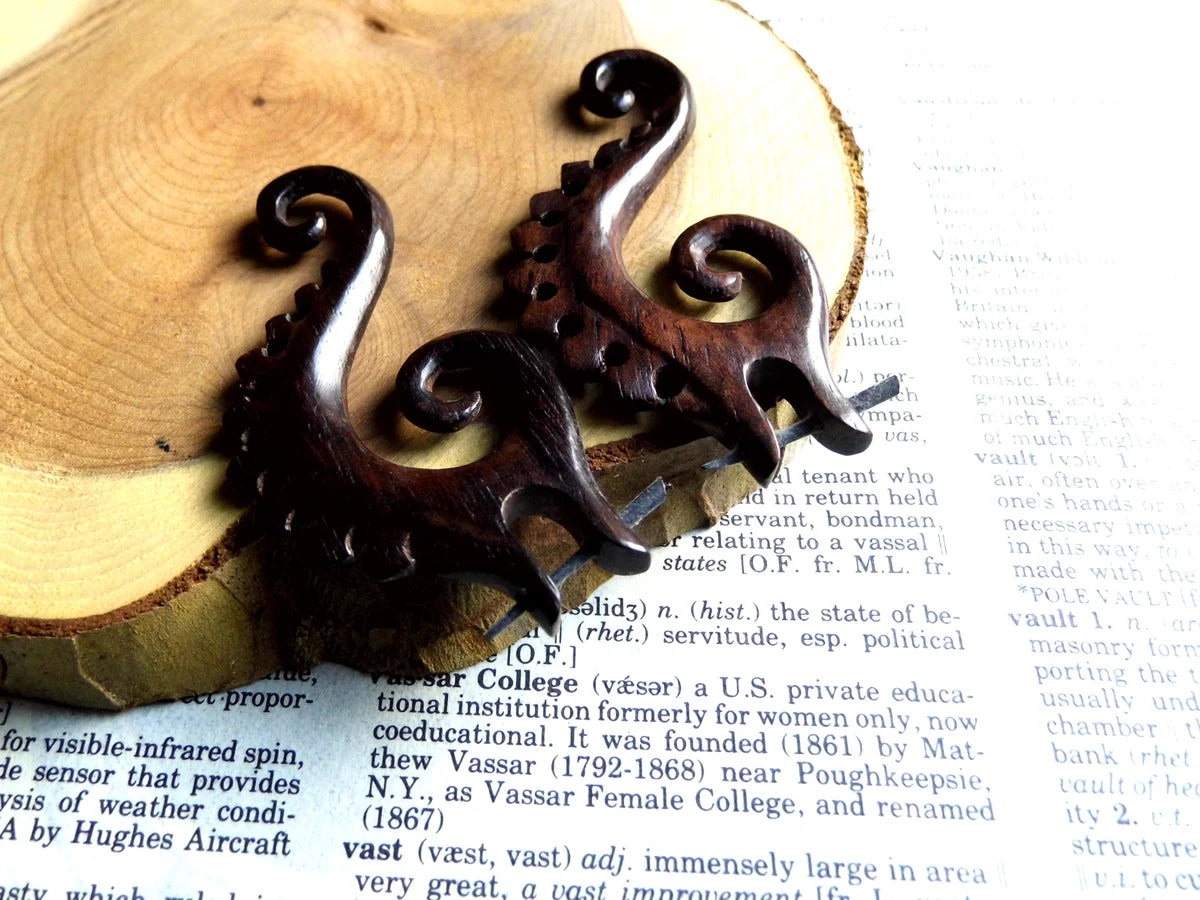 Sea Horse Unisex Wooden Earrings