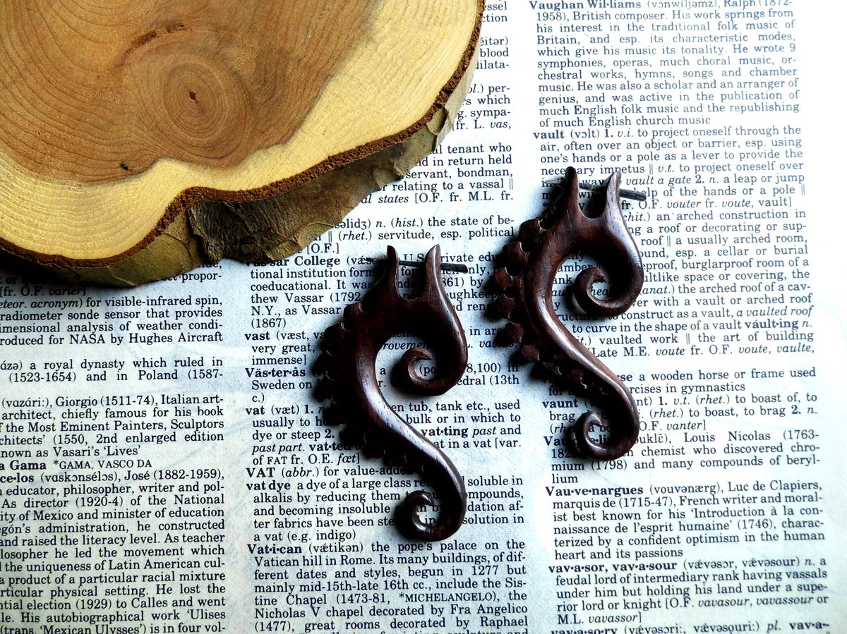 Sea Horse Unisex Wooden Earrings