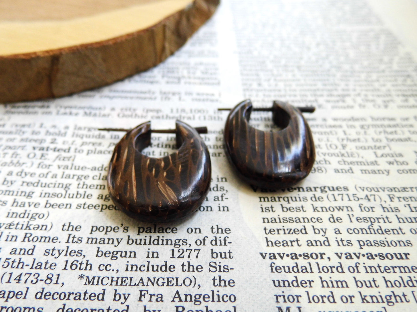 Coco Hoops Wooden Huggies Earrings Unisex