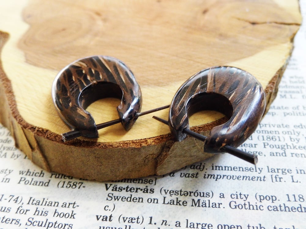 Coco Hoops Wooden Huggies Earrings Unisex