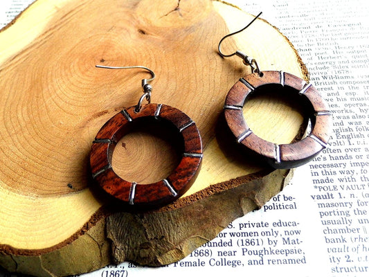 Small Hoop Earrings Silver Drop Wired