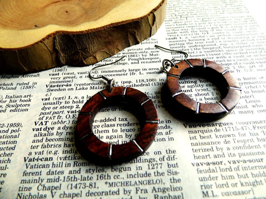 Small Hoop Earrings Silver Drop Wired