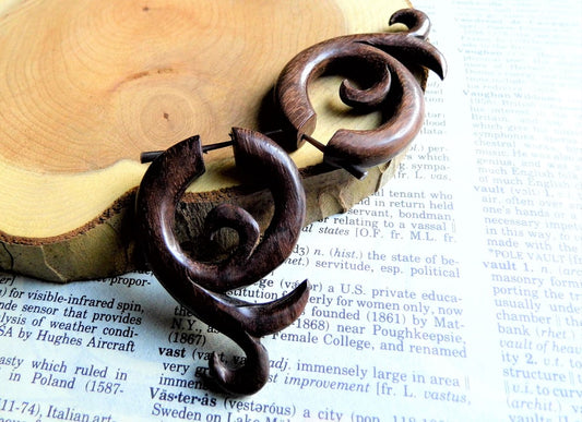 Unisex Festival Wood Hoops Wooden Earrings