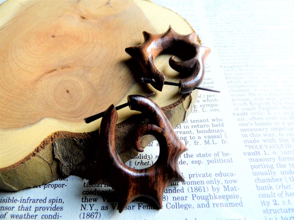 Festival Fire Wood Hoops Wooden Earrings