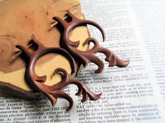 Extra Large Ethnic Womens Wooden Earrings Hoops