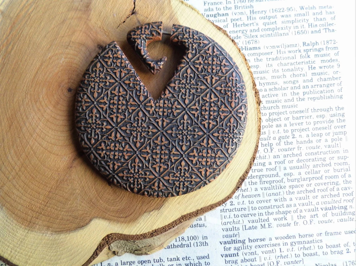 Huge Handmade  Earring Extra Large Fake Tunnel Weight