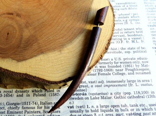 Long Faux Expander Taper Wooden Earring
