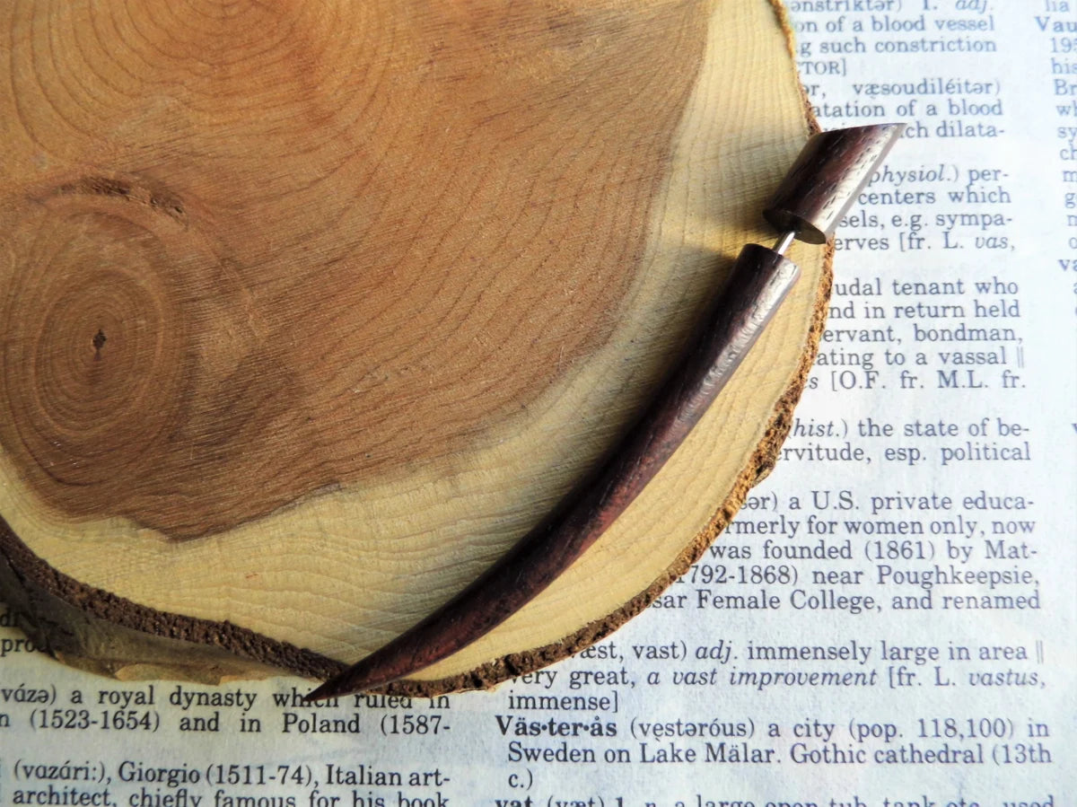 Long Faux Expander Taper Wooden Earring