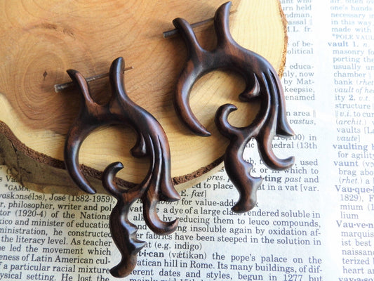 Unisex Wooden Tribal Earrings