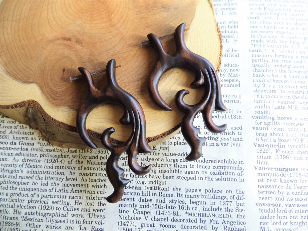 Unisex Wooden Tribal Earrings