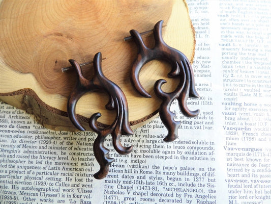 Unisex Wooden Tribal Earrings