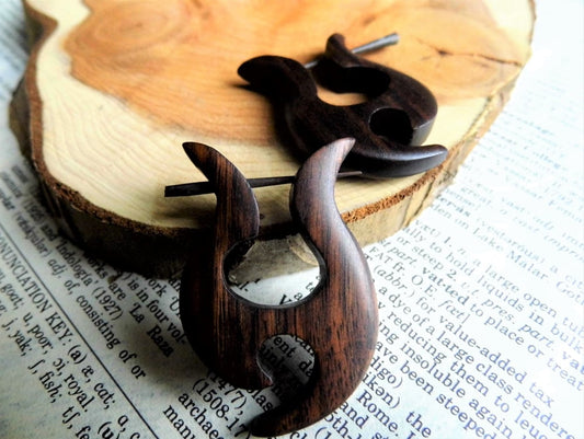 Tribal Wood Hoop Earrings